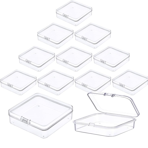 Prmape Pack of 12 Storage Boxes with Lid, Small, 9.5