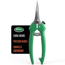 Scotts Straight Tip Floral Shears - Ultra Sharp Lightweight Gardening Scissors - Hand Pruner Pruning Shear for Flowers, Herbs, Roses and Indoor Plants