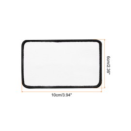 sourcing map 60pcs Sublimation Patch Blank, 10x6cm/3.94x2.36 Inch Rectangle Fabric Iron-on Blank Heat Transfer Repair Patch for DIY Crafts Caps Clothes, White with Black Border