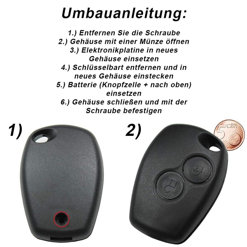 Car Key 2 Buttons Remote Control Replacement