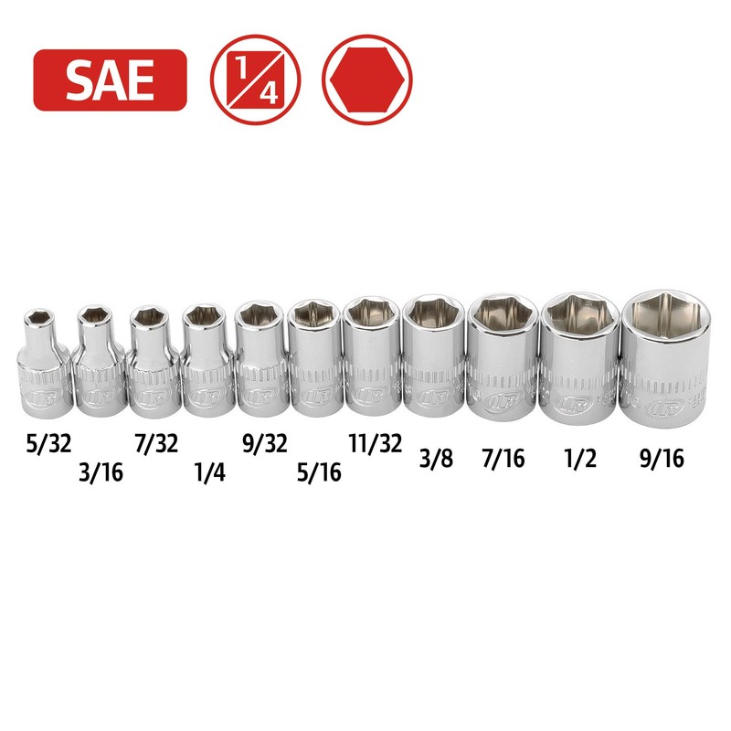 Ingersoll Rand 11 Pc. 1/4 in. Drive Shallow Socket Set