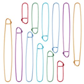 12PCS Knitting Stitch Holder, 6 Sizes Aluminum Yarn Stitch Holder, Colorful Stitch-Markers for Crocheting, Versatile Practical Knitting-Crochet Tools for Knitting, Sewing and Crocheting