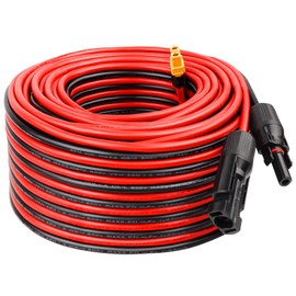 MOOKEERF Solar to XT60 Extension Cable 10AWG 75FT Solar Connector to XT60 Adapter Cable for Solar Panel to Portable Power Station Solar Generator Battery Pack