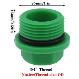 fengxiaomin 6PCS Male Threaded PPR End Cap Plugs Garden Hose Plugs Prevent Water Pipe Leakage Plugs Green (3/4 inch)