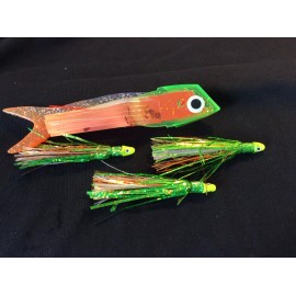 High Percentage Salmon Trolling Bait/Meat Rig/Orange Crush Bite My Herring Strip