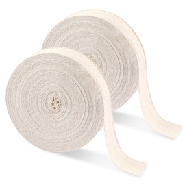 Vaktop 2 Roll Cotton Tape, Bunting Tape 30 m x 20 mm, Beige Twill Tape, Bias Binding Tape for Sewing, Herringbone Roll Webbing Tape for Dressmaking Apron Wrapping DIY Craft
