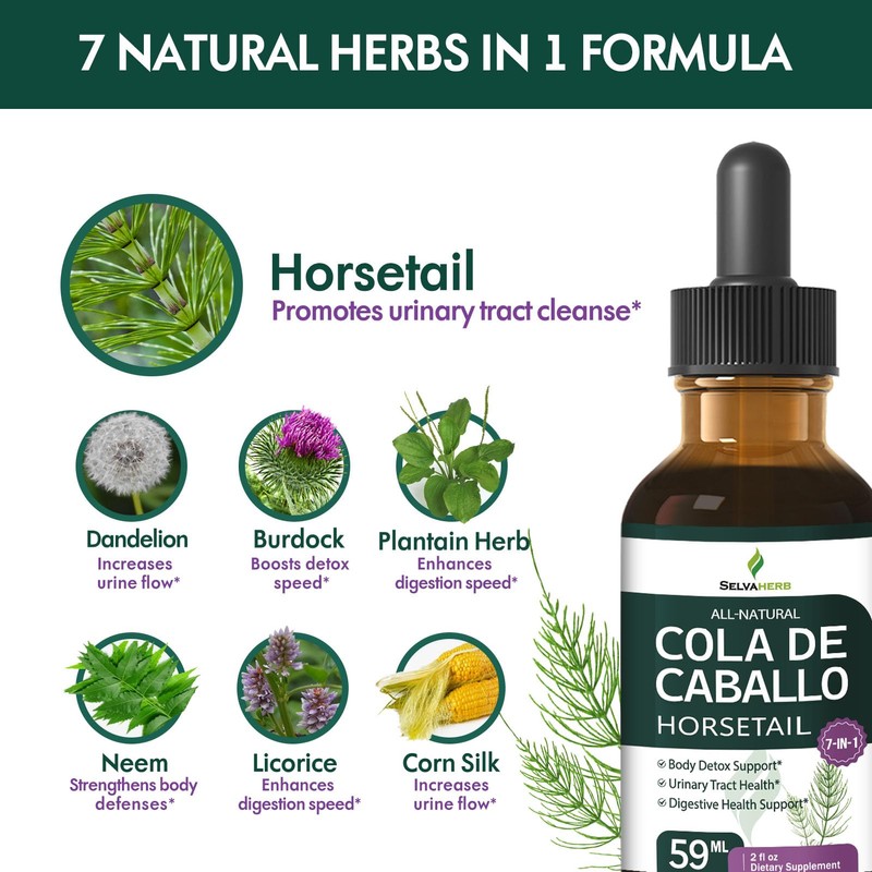 Selvaherb Horsetail Herb (Cola de Caballo Hierba) Drops for Body