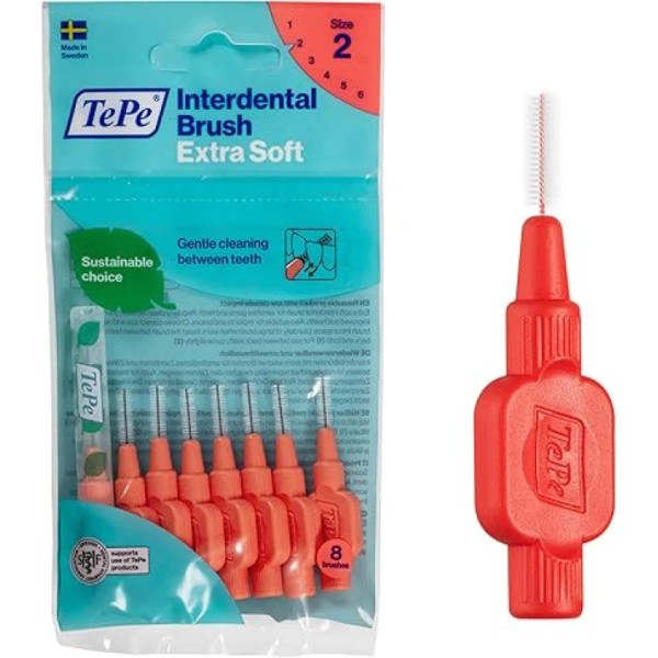 TePe Interdental Red Brushes Extra Soft 0.5 x 8 Pieces