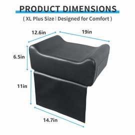 Salon Booster Seat for Kids Thick Cushioned Haircut Stool, Portable & Waterproof – Fits Barber Chairs, Salon Non-Slip, Easy-Clean, Soft Leather,Perfect for Stylists & Parents(Concave，Black)