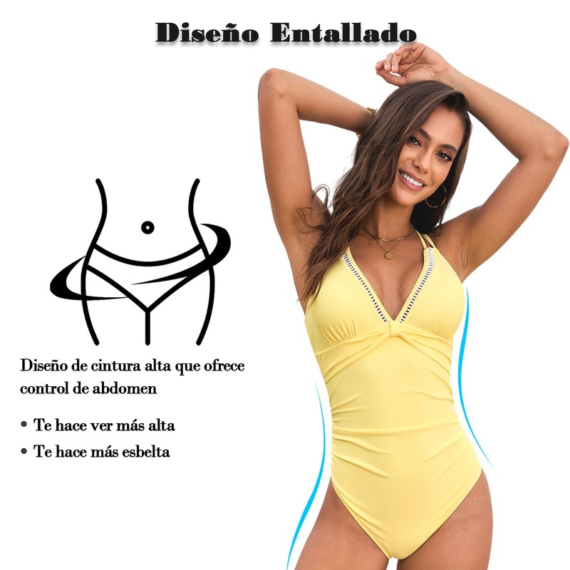 Cloeey Future Traje de Baño para Mujer, Estilo Completo (MX/US,