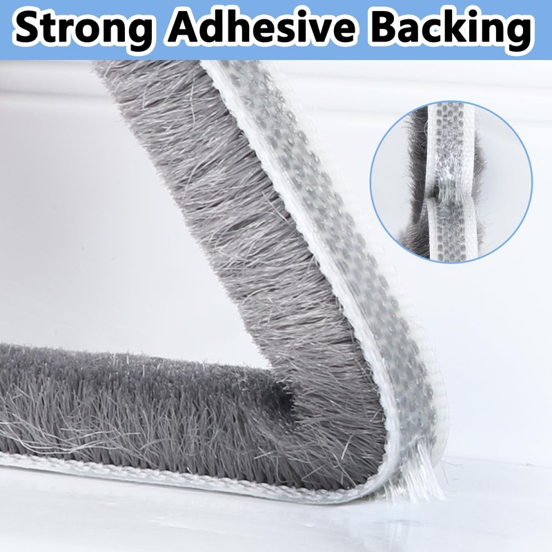 COUMENO Strong Adhesive Brush Weather Stripping,0.9in (T x 0.4in (W)