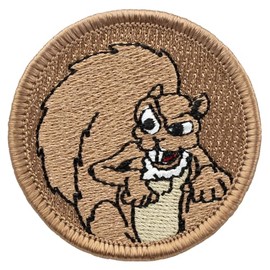 Rabid Squirrel Patrol Patch - 2" Diameter Round Embroidered Patch (Iron-on)