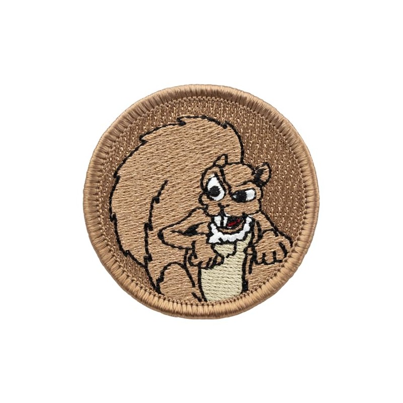 Rabid Squirrel Patrol Patch - 2" Diameter Round Embroidered Patch