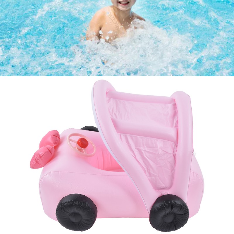 Car Shaped Babies Swim Float Boat Thickened Safe Pink Toddler