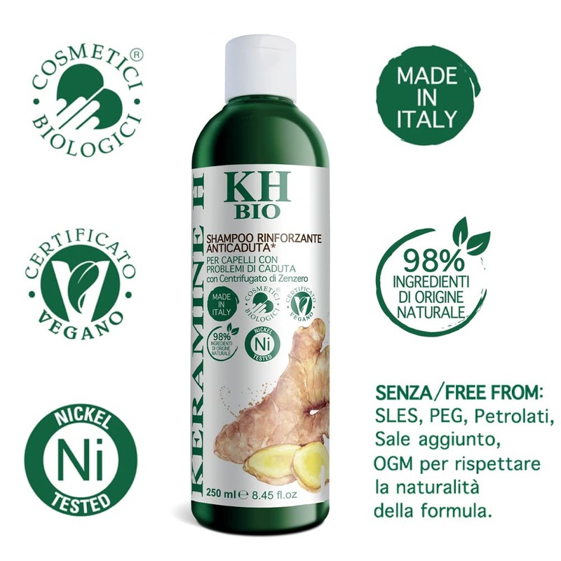 Keramine H Shampoo Anti-Fall Strengthening Organic 250 ml