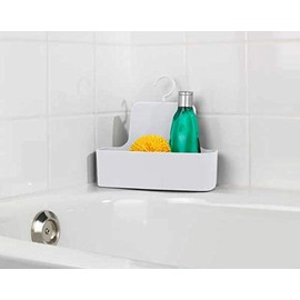 WENKO Barcelona Shower Caddy, Wall Basket Completely Shatterproof, 26 x 24 x 9 cm, White, 26 x 24 x 9 cm