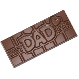 Chocolate World CW12017 Best-Dad-Ever Polycarbonate Candy Mold with 4 Cavities, Each 50mm x 118mm x 8mm High