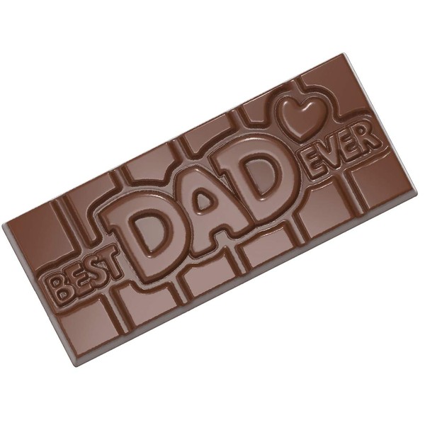 Chocolate World CW12017 Best-Dad-Ever Polycarbonate Candy Mold with 4 Cavities,