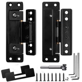 Hidden Door Hinge，Ultra-Thin Hidden Hinges,Adjustable Butt Hinge,Silent Door Hinge,110Lbs Load-Bearing，Heavy Duty Concealed Hinges for Secret Door，zinc Alloy,110 degreeOne-Way Inside Open,2pcs