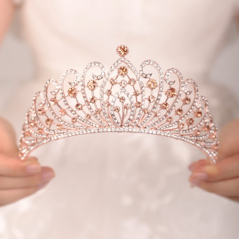 Wekicici Tiara Crystal Crown Queen Crown Rhinestones Princess Tiara for