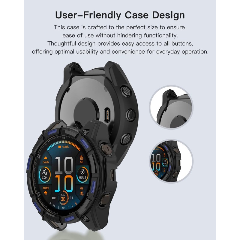 for Garmin Enduro 3 Case,Shockproof, Anti-Scratch, Full Coverage Bumper Shell,