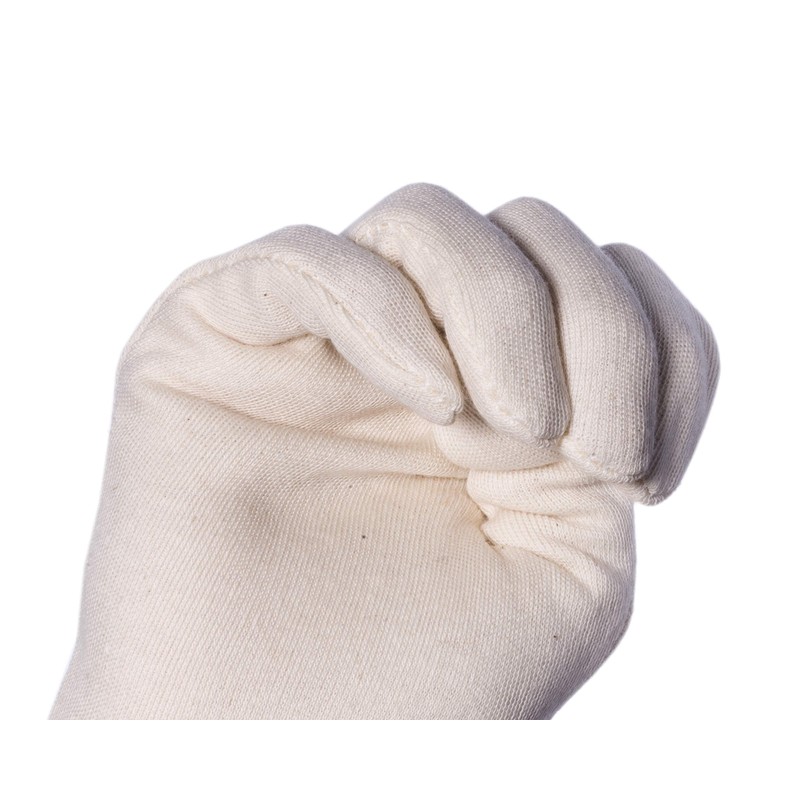 Jah 826 Oekotex Cotton Gloves, 12 Pairs, Light, Natural, Size