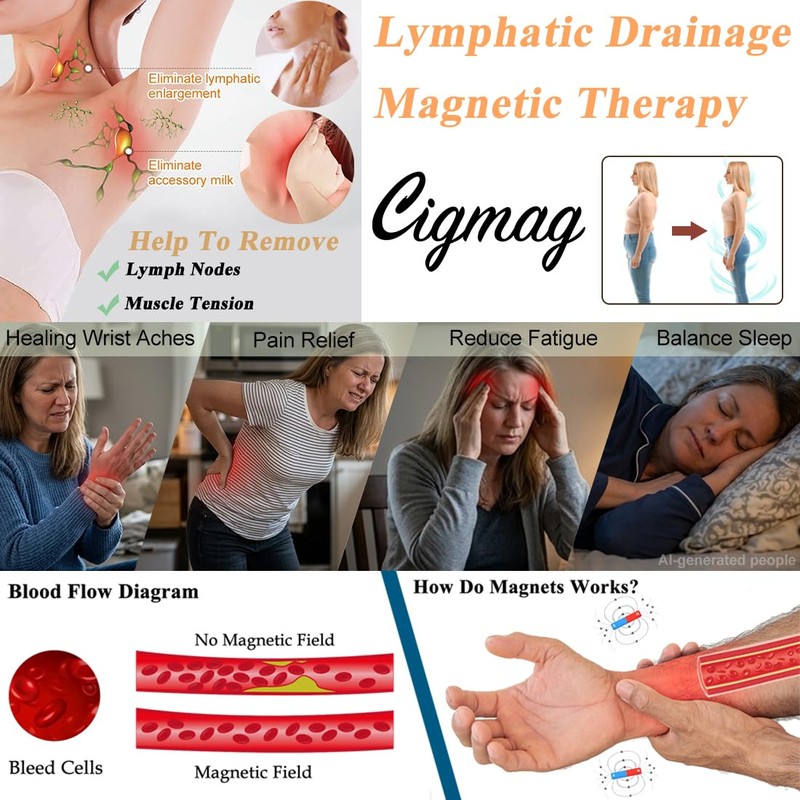 Cigmag Copper Bracelets for Women Magnetic Strength 3800 Gauss Pure