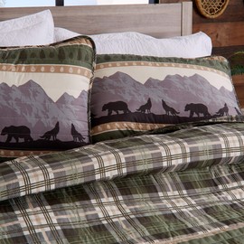Great Bay Home 3-Piece Reversible Rustic Lodge Bedspread Quilt with 2 Shams. All-Season Quilt Set. (King/California King, Salt Creek)