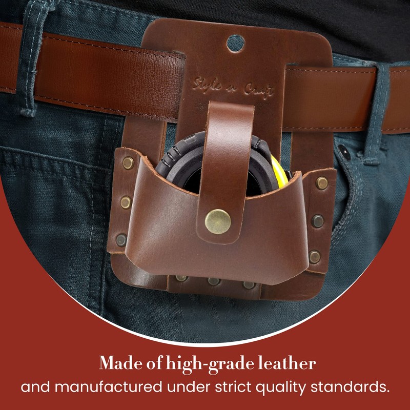 Style n Craft Extra Large Tape Holder, Full-Grain Leather Tool