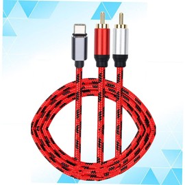 SUPVOX Dual Male Audio Adapter for Type c 1 Meter Red Cable for Notebook Mobile 2