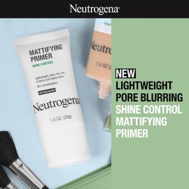 Neutrogena Mattifying Primer with Shine Control, Lightweight Pore Blurring Face Primer Blurs the Look of Pores & Helps Reduce Shine, Matte Primer with Niacinamide, 1 oz