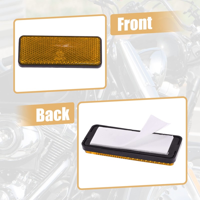 X AUTOHAUX 4 Pcs 87x32mm Orange Plastic Universal Rectangular Reflective