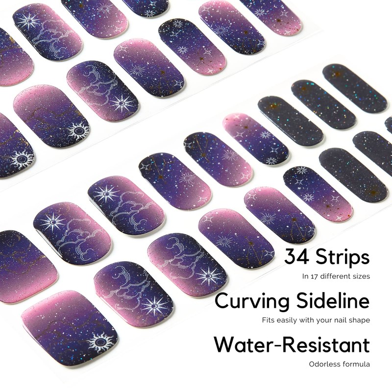 NAILOG Semi Cured Gel Nail Strips 34 pcs| Buy 2