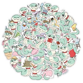 Snake Stickers Pack of 50 Waterproof Cute Cartoon Animal Stickers for Laptop Water Bottles Skateboard Bicycle Computer Luggage Car Vinyl Funny Kawaii Snake Stickers for Teenagers Children