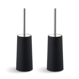 ALIMOTA Cepillo Inodoro，Cepillo para baño，304 Juego de Cepillo de Inodoro de Acero Inoxidable, diseño de Moda, Cabeza de Cepillo de Mango Largo, decoración de baño, Duradero (Negro)