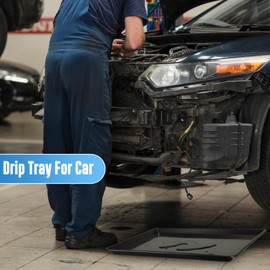 22'' x 21'' Mini Fridge Drip Pan, Large Drip Tray, Portable AC Drip Pan, Under Washer Pan, Dishwasher Pan, Oil Drain Pans for Changing Oil(2 PCS)