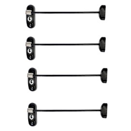 UAP Window Restrictor with Key - Window Safety Locks with 20cm Cable, Window Locks for Child Safety, Security Window Limiter Restrictor for All Types of Windows (4 Locks, Black - Black Cable)