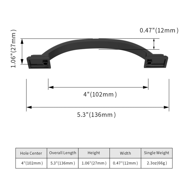 AOOTOCH 10 Pack 4 inch Cabinet Pulls Matte Black Cabinet
