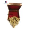 Captain Brass Sundial Compass with Hardwood Wooden Box Nauticalmart