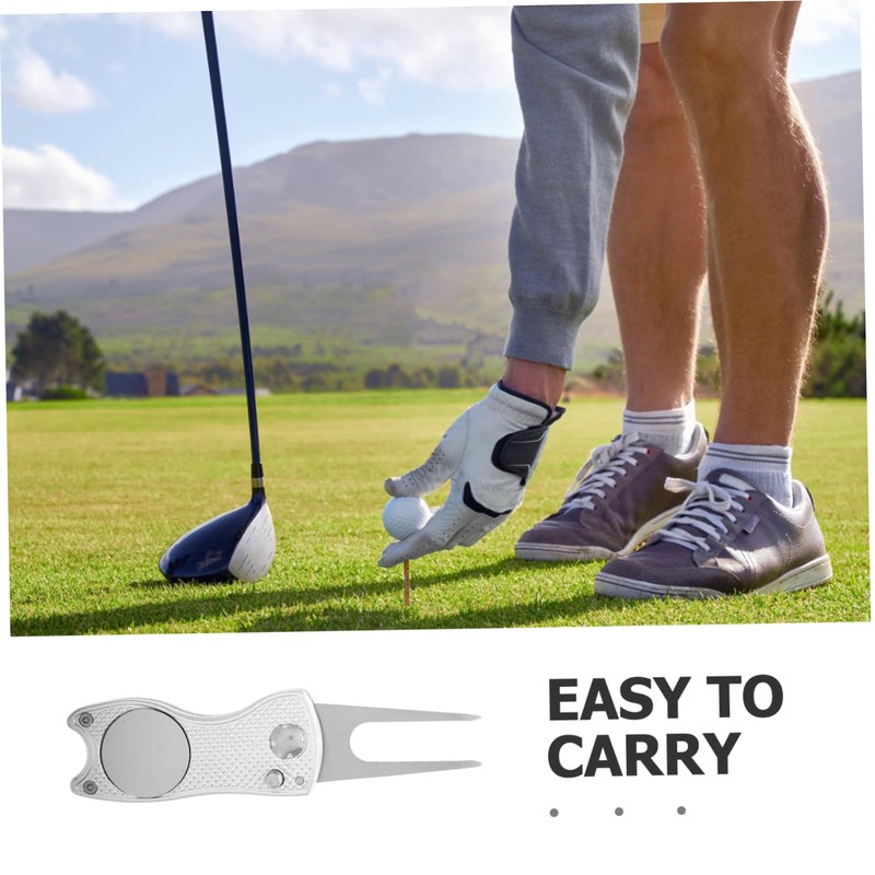 KOMBIUDA Foldable Golf Divot Repair Tool Fork for Quick Repairs