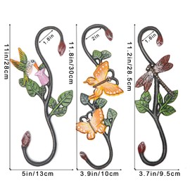 LFWATAXY 3PCS Cast Iron Plant S Hangers, Decorative S Hook Outdoor Heavy Duty Ceiling Decorative Flower Hanging Baskets Plant Extenders Garden Window S-Hooks for Hanging