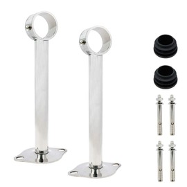 Rannb Ceiling-Mount Bracket Wardrobe Pipe Bracket Rod Lever Support Holder Fit 32 to 33mm Rod 200mm/7.87" Length-2pcs