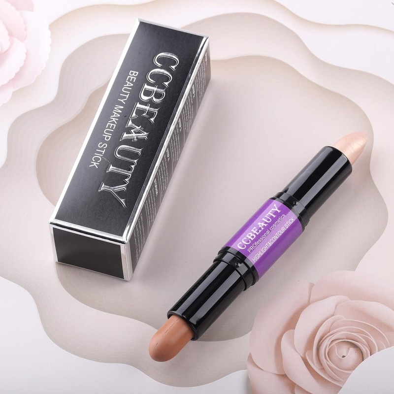 CCbeauty Cream Highlight and Contour Stick, Shimmer Highlighter Makeup, Contouring
