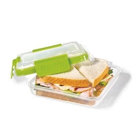 Starfrit Easy Lunch Square Sandwich Container - 16oz/473ml - Airtight & Leakproof - Locking Lid