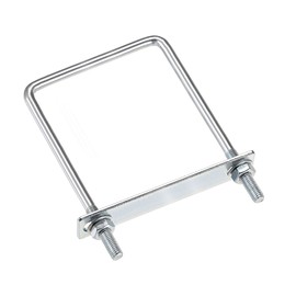 sourcing map Square U-Bolts 3-1/2"(100mm) Inner Width 150mm Length Carbon Steel M8 with Nuts, Frame Plate, Round Washers 2 Set