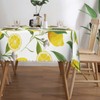 HEROARMOUR Rectangle Lemon Fruits White Flower Tablecloth Washable Lemon Table
