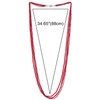 COOLSTEELANDBEYOND Red Crystal Beads Long Necklace Statement, Multi-Strand For Women,