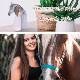 CHUANGLI Mom's Gift for Mother's Day Mom Birthday Gifts from Daughter Son, Women Girls, Horse Decor Women, Truly a Friend Friendship Figurine Memorial Gift, Light Grey Horse, WTO242