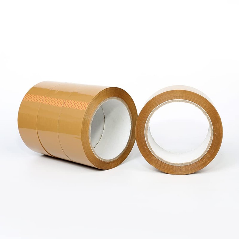 6 Rolls of Strong Sticky Brown Buff Carton Sealing Packing