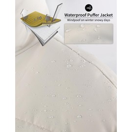 Gihuo Women' s Cropped Puffer Jacket Padded Long Sleeve Bubble Coats Winter Warm Puffy Outerwear(Beige-XL)